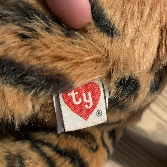 TY Tygger Tiger 1989 Plush Brown Black White Vintage Cat Stuffed Retired 17" HTF - Picture 3 of 5